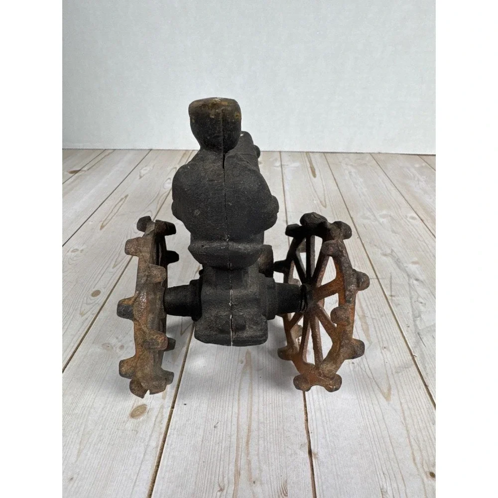 Vintage Auburn Cast Iron Tractor Toy Driver Rustic Farm Decor 7 inch Black Rust
